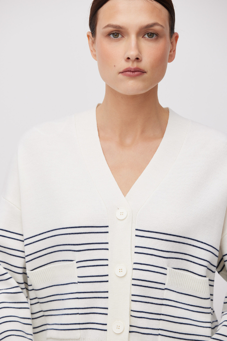 Gestreifter Cardigan aus Merinowolle Gestreifter Cardigan aus Merinowolle