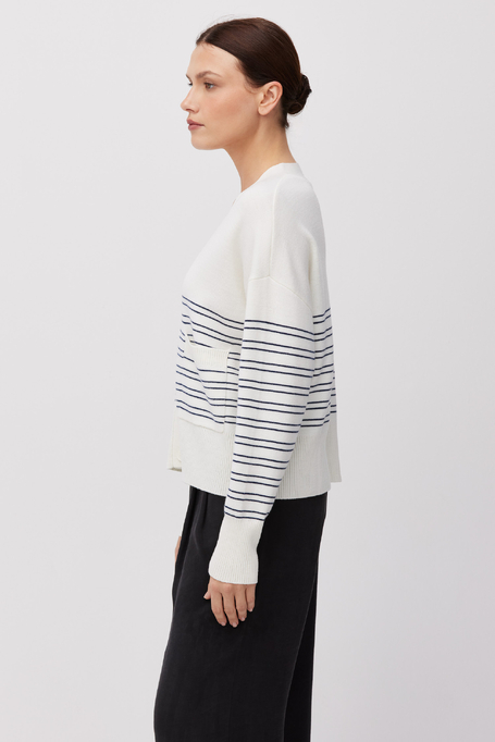 Gestreifter Cardigan aus Merinowolle