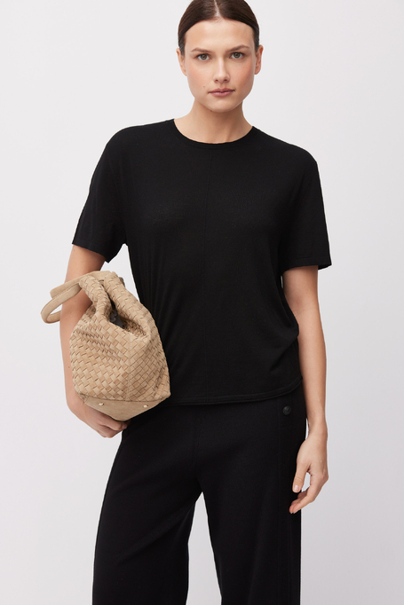 Schwarze Bluse mit Lyocell und Kaschmir