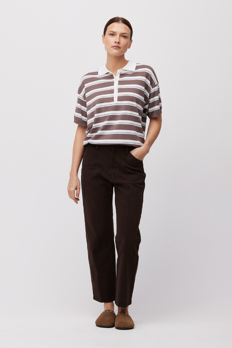 Gestreifte Bluse mit Polokragen