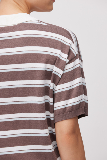 Gestreifte Bluse mit Polokragen Gestreifte Bluse mit Polokragen