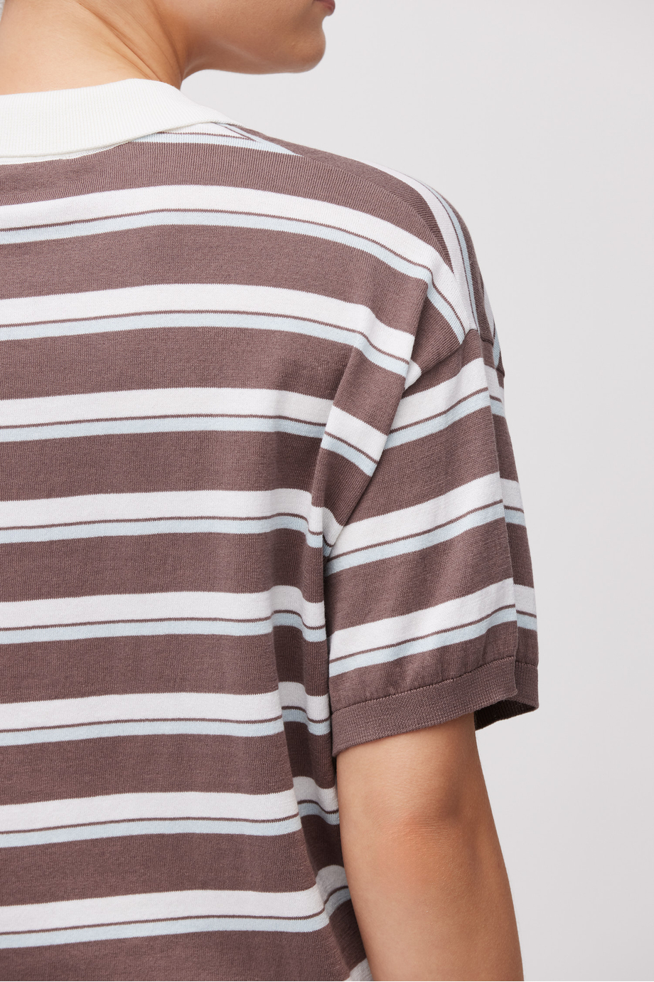 Gestreifte Bluse mit Polokragen Gestreifte Bluse mit Polokragen