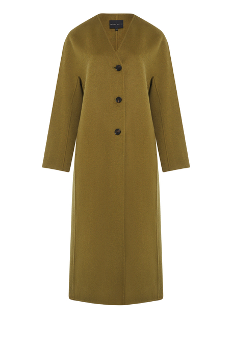 Grüner Doubleface-Mantel mit Seide Grüner Doubleface-Mantel mit Seide