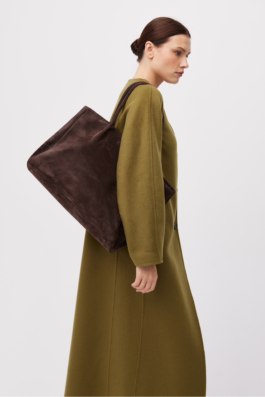 Grüner Doubleface-Mantel mit Seide Grüner Doubleface-Mantel mit Seide