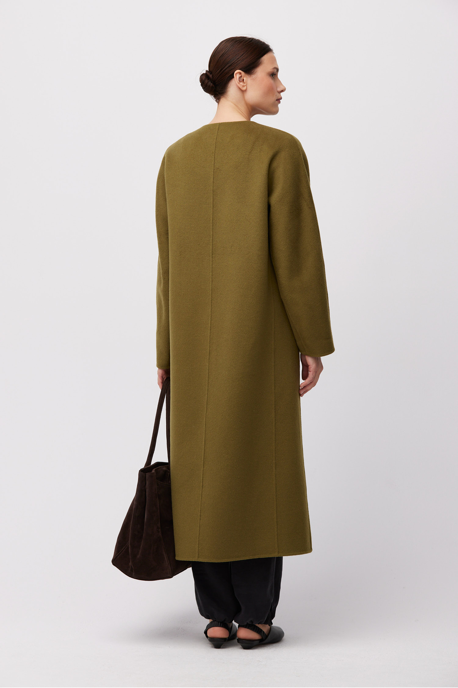 Grüner Doubleface-Mantel mit Seide Grüner Doubleface-Mantel mit Seide