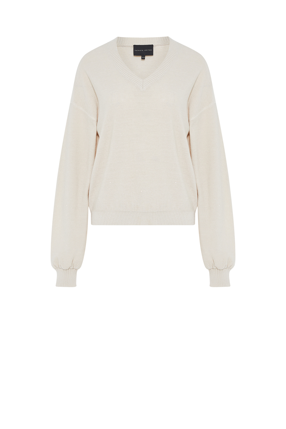 Bluse mit V-Ausschnitt aus Seide und Lyocell Bluse mit V-Ausschnitt aus Seide und Lyocell