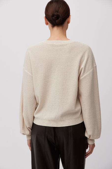 Bluse mit V-Ausschnitt aus Seide und Lyocell Bluse mit V-Ausschnitt aus Seide und Lyocell