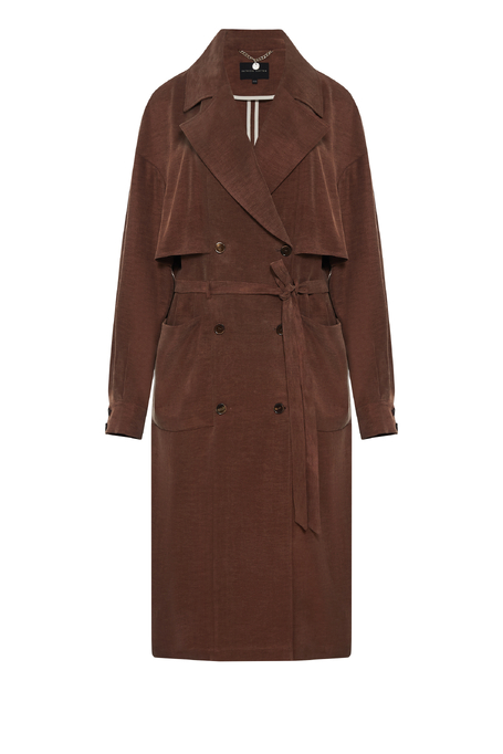 Brauner Mantel aus Lyocell-Leinen-Mischung Brauner Mantel aus Lyocell-Leinen-Mischung