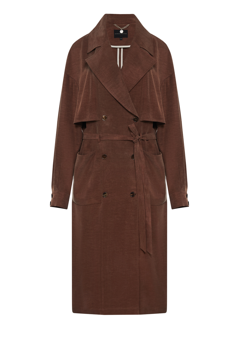 Brauner Mantel aus Lyocell-Leinen-Mischung Brauner Mantel aus Lyocell-Leinen-Mischung