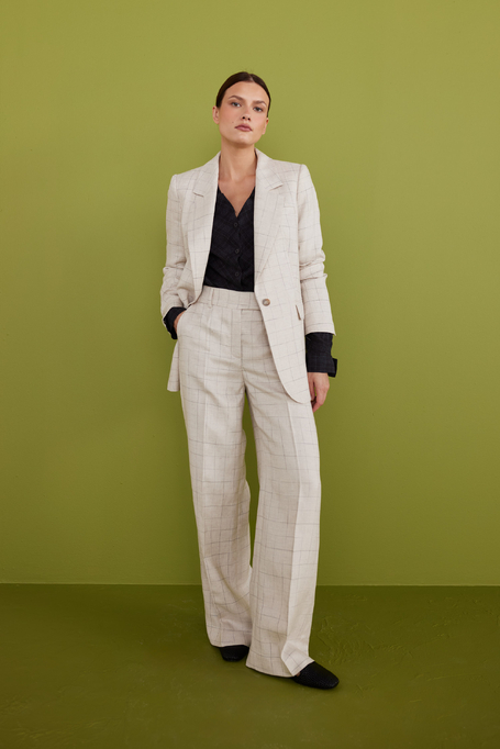 Weite karierte Anzughose - Patrizia Aryton