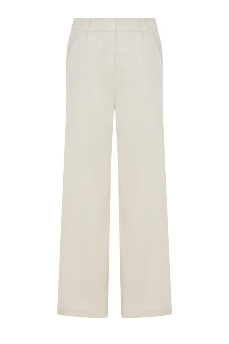 Beige weite Hose mit Leinen - Patrizia Aryton