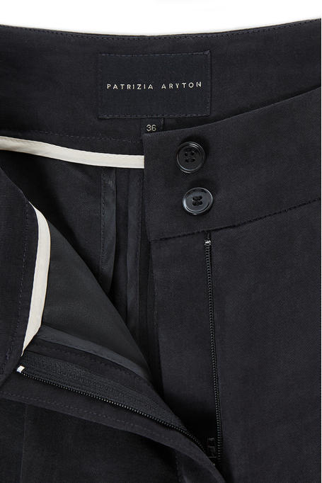 Schwarze Hose aus Leinen-Lyocell-Mischung - Patrizia Aryton