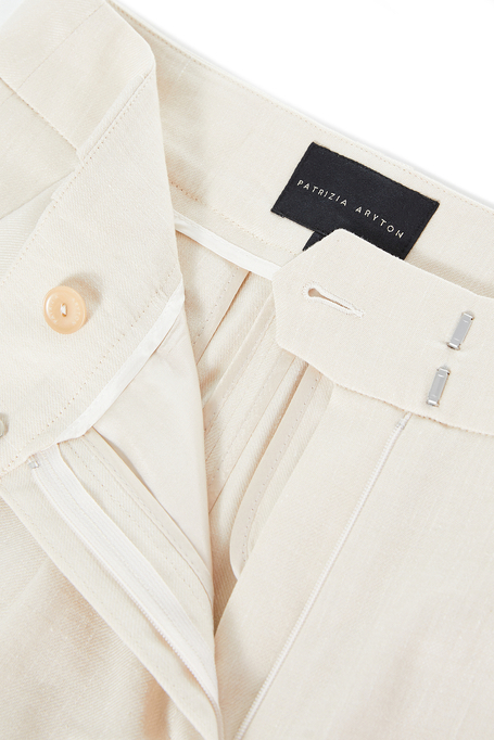 Beige weite Hose mit Leinen - Patrizia Aryton