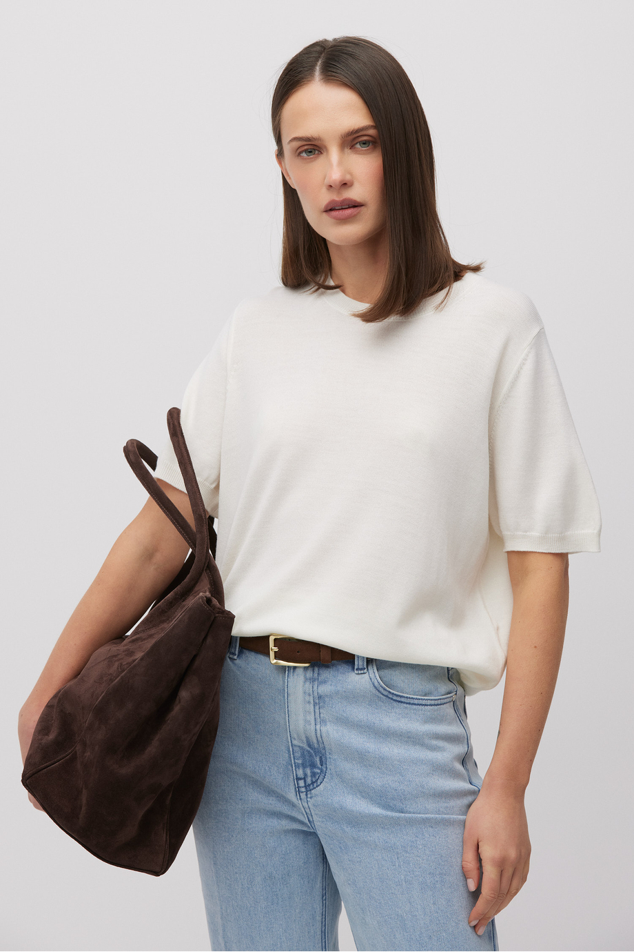 Weiße Bluse aus Wolle - Patrizia Aryton Weiße Bluse aus Wolle - Patrizia Aryton