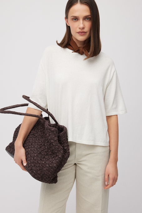 Weiße Bluse mit Seide weiß