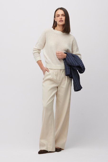 Weißer Pullover mit Baby-Suri-Alpaka weiß