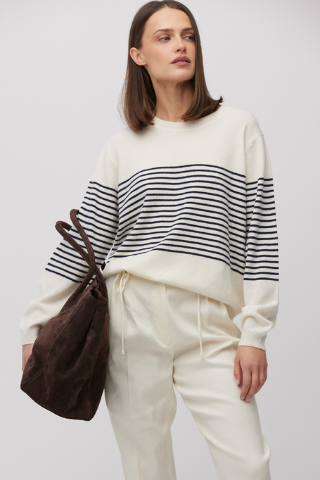 Gestreifte Bluse aus Merinowolle und Kaschmir - Patrizia Aryton