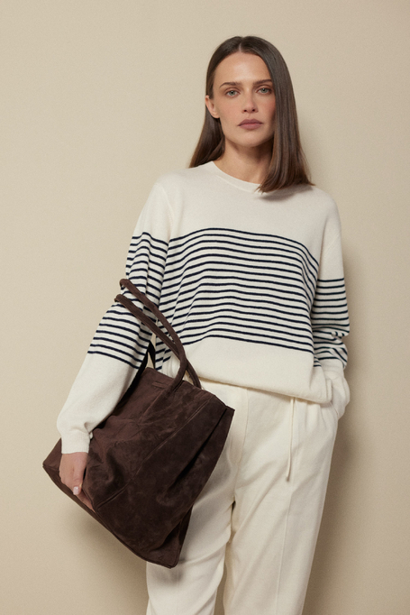 Gestreifte Bluse aus Merinowolle und Kaschmir - Patrizia Aryton