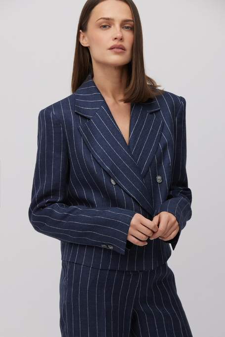 Marineblauer Blazer im Nadelstreifen - Patrizia Aryton