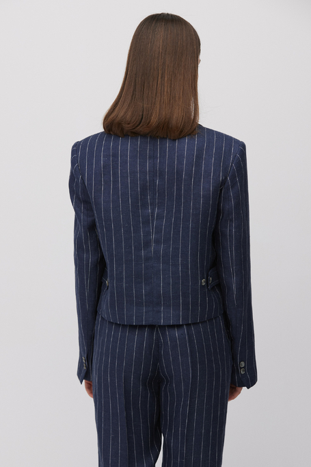 Marineblauer Blazer im Nadelstreifen - Patrizia Aryton