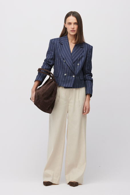 Marineblauer Blazer im Nadelstreifen - Patrizia Aryton