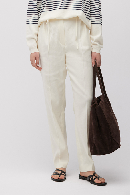 Weiße Hose mit Leinen weiß