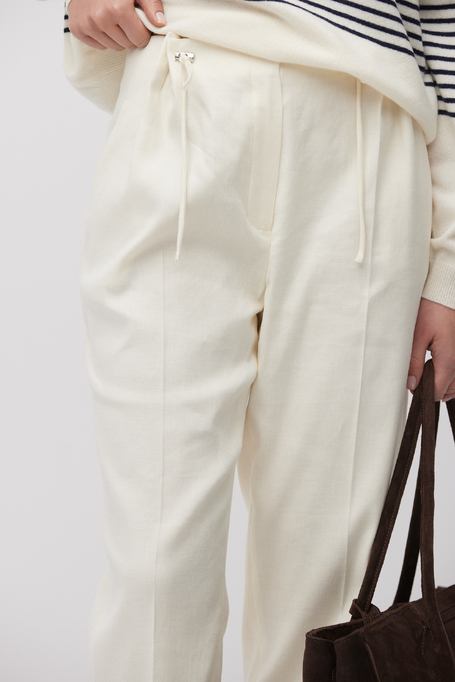 Weiße Hose mit Leinen weiß