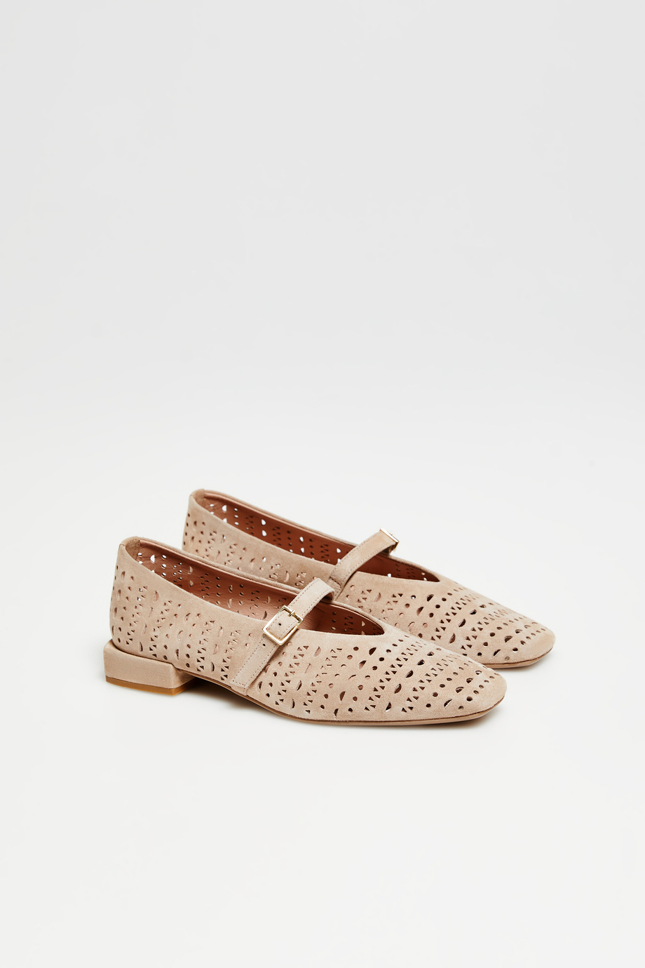 Beige Leder-Ballerinas beige Beige Leder-Ballerinas beige
