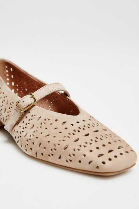 Beige Leder-Ballerinas beige Beige Leder-Ballerinas beige