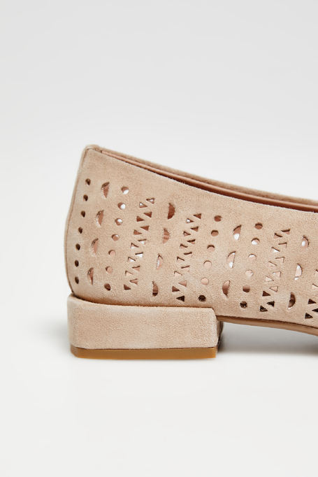 Beige Leder-Ballerinas beige Beige Leder-Ballerinas beige