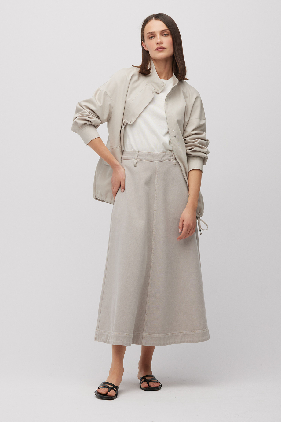 Grauer Jeansrock mit Lyocell grau Grauer Jeansrock mit Lyocell grau