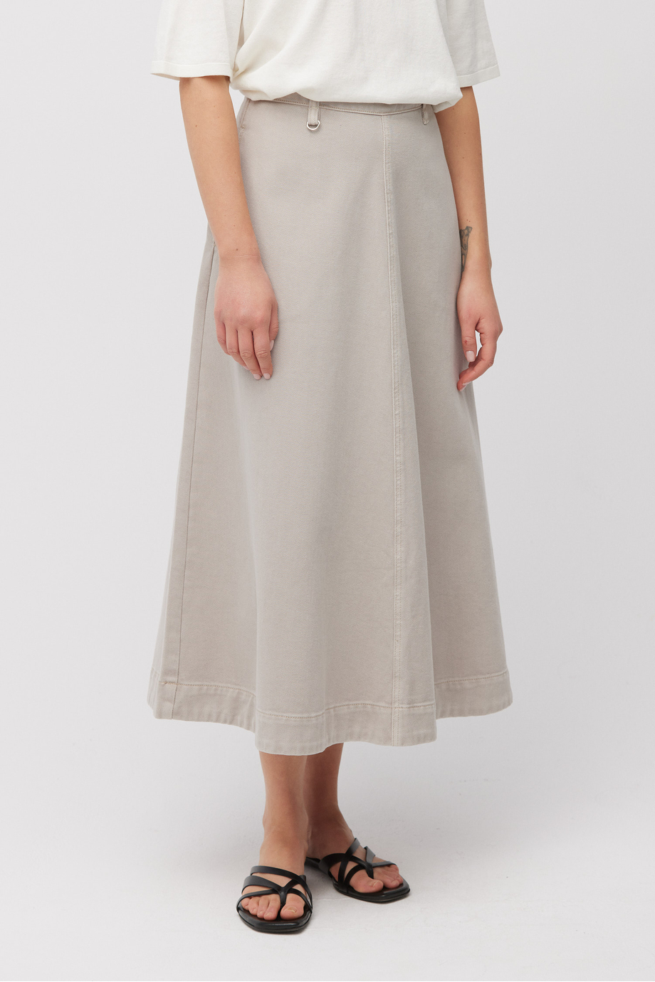 Grauer Jeansrock mit Lyocell grau Grauer Jeansrock mit Lyocell grau