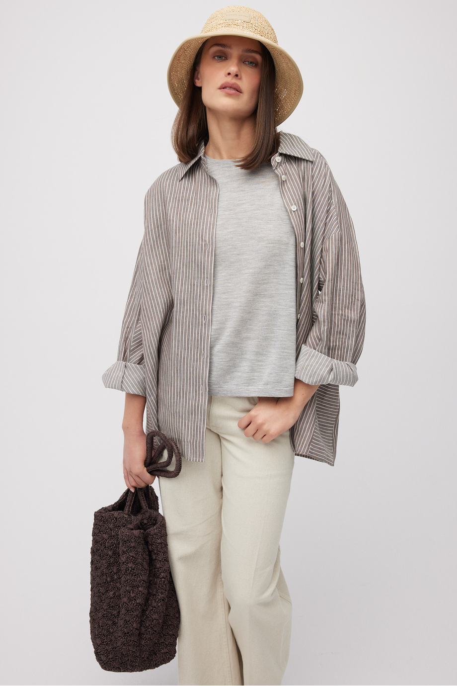 Graue Bluse mit Seide und Kaschmir - Patrizia Aryton Graue Bluse mit Seide und Kaschmir - Patrizia Aryton