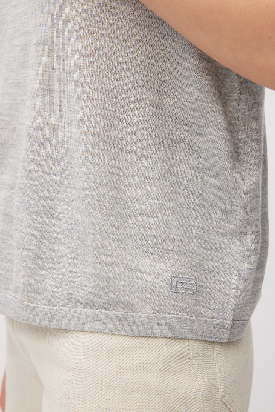 Graue Bluse mit Seide und Kaschmir - Patrizia Aryton Graue Bluse mit Seide und Kaschmir - Patrizia Aryton