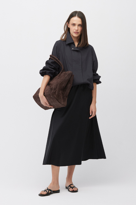 Schwarzer Midi-Rock aus Seide - Patrizia Aryton Schwarzer Midi-Rock aus Seide - Patrizia Aryton