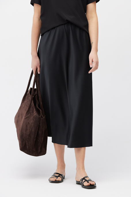 Schwarzer Midi-Rock aus Seide - Patrizia Aryton