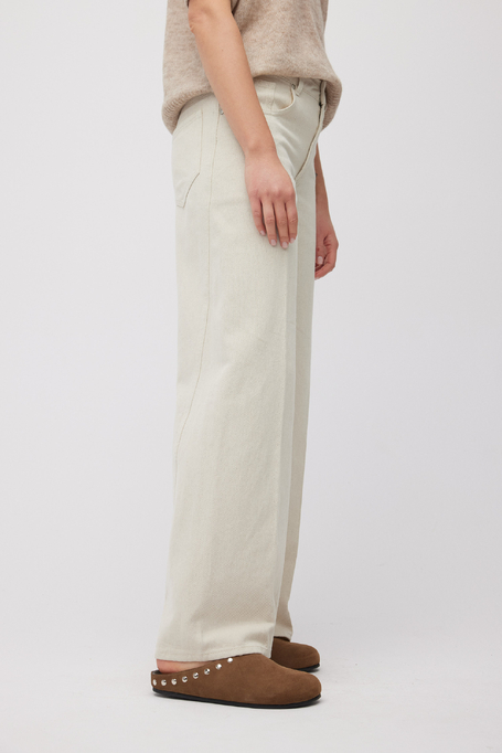 Beige Jeans mit weitem Bein - Patrizia Aryton