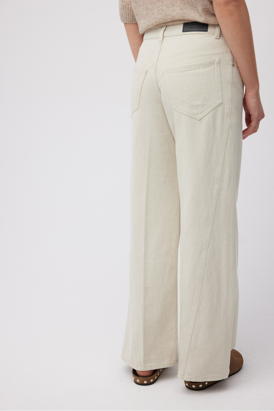 Beige Jeans mit weitem Bein - Patrizia Aryton Beige Jeans mit weitem Bein - Patrizia Aryton
