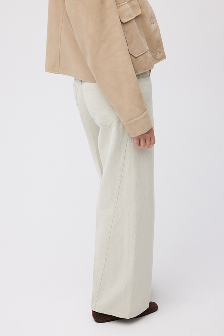 Beige Jeans mit weitem Bein - Patrizia Aryton