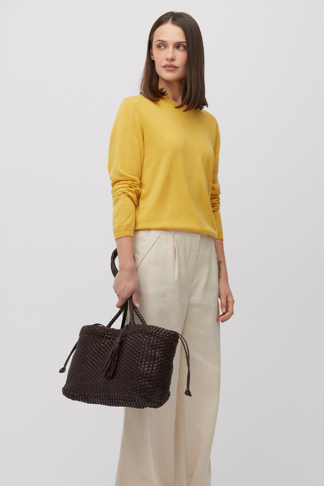 Gelbe Bluse aus Merinowolle mit langem Ärmel - Patrizia Aryton