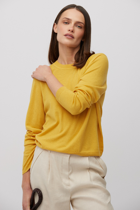 Gelbe Bluse aus Merinowolle mit langem Ärmel - Patrizia Aryton
