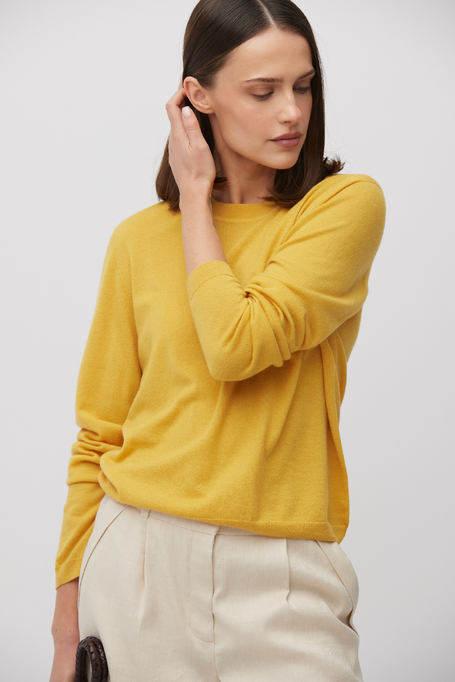 Gelbe Bluse aus Merinowolle mit langem Ärmel - Patrizia Aryton