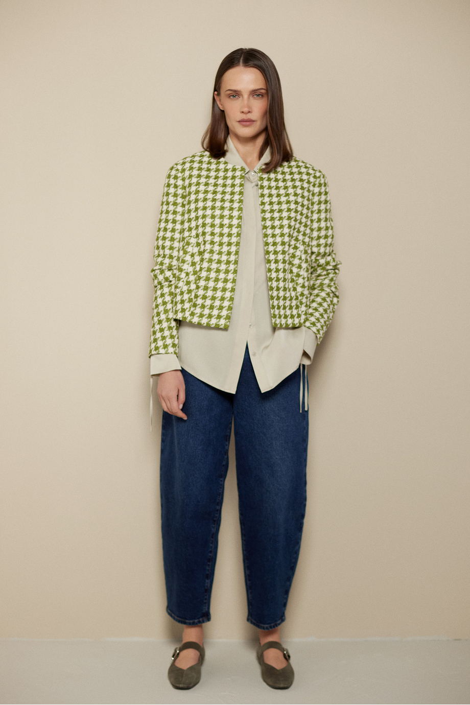 Kastiger Blazer mit grüner Pepita - Patrizia Aryton Kastiger Blazer mit grüner Pepita - Patrizia Aryton