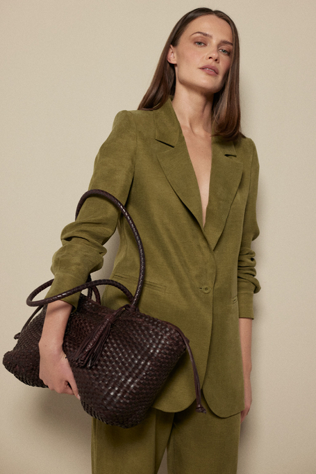 Grüner Anzugblazer aus Lyocell und Leinen - Patrizia Aryton
