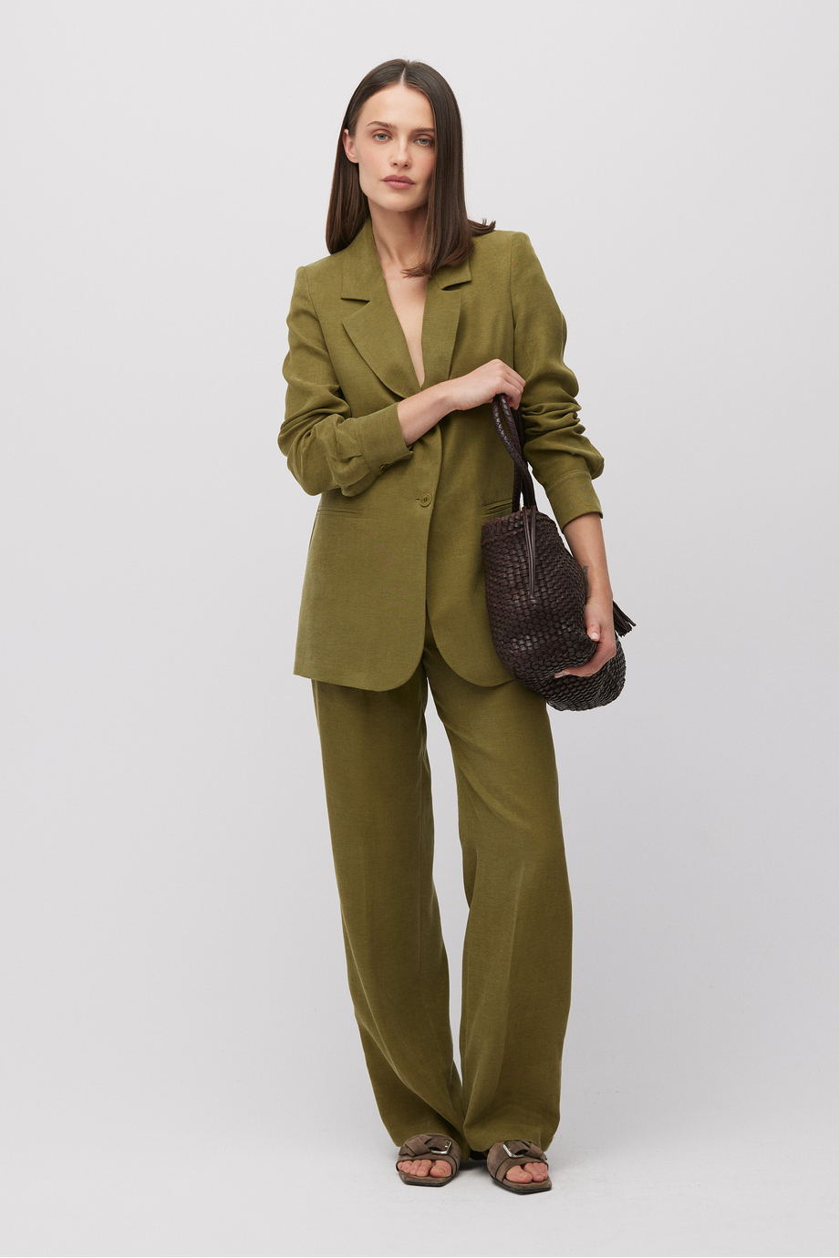 Grüner Anzugblazer aus Lyocell und Leinen - Patrizia Aryton Grüner Anzugblazer aus Lyocell und Leinen - Patrizia Aryton