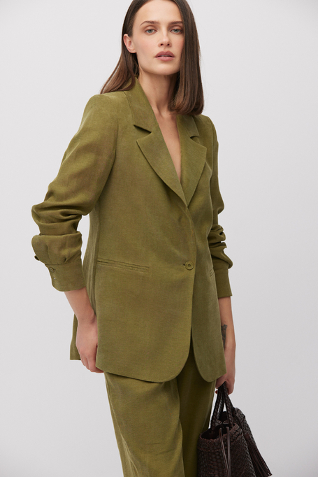 Grüner Anzugblazer aus Lyocell und Leinen - Patrizia Aryton Grüner Anzugblazer aus Lyocell und Leinen - Patrizia Aryton