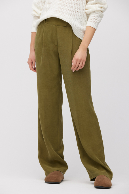 Grüne Anzughose aus Leinen und Lyocell - Patrizia Aryton Grüne Anzughose aus Leinen und Lyocell - Patrizia Aryton