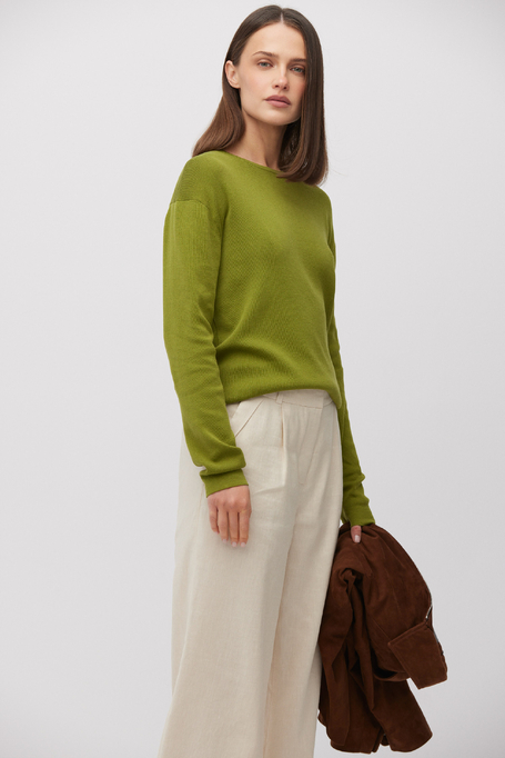 Grüne Bluse aus Baumwolle und Seide - Patrizia Aryton Grüne Bluse aus Baumwolle und Seide - Patrizia Aryton