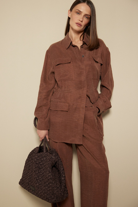 Brauner Blazer aus Leinen und Lyocell - Patrizia Aryton