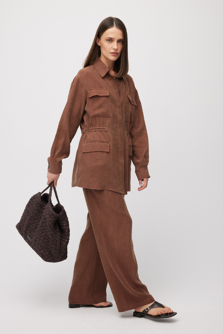 Brauner Blazer aus Leinen und Lyocell - Patrizia Aryton Brauner Blazer aus Leinen und Lyocell - Patrizia Aryton